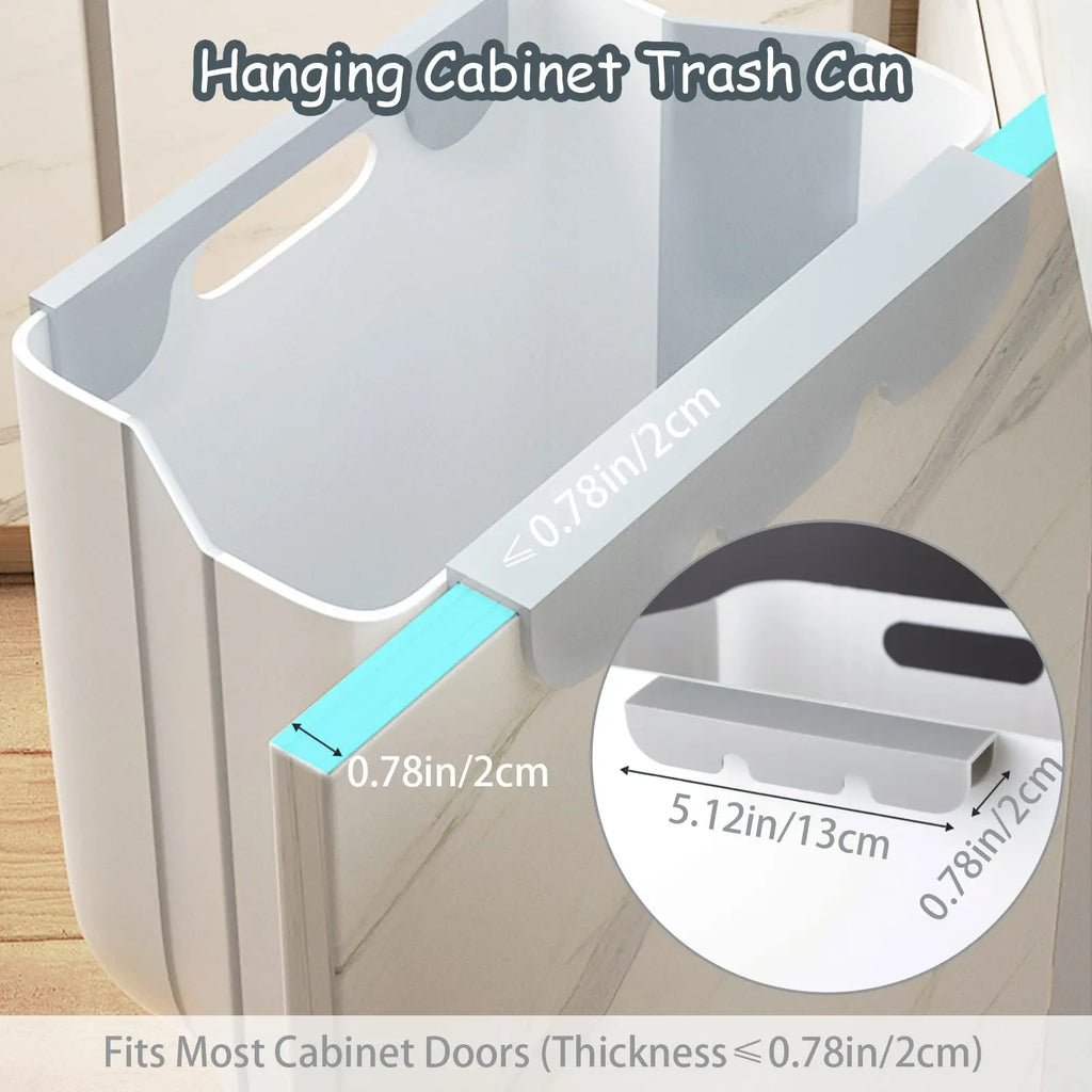 Foldable Hanging Trash Can – Cabinet Door & Countertop Waste Bin for Kitchen, Bathroom & Bedroom