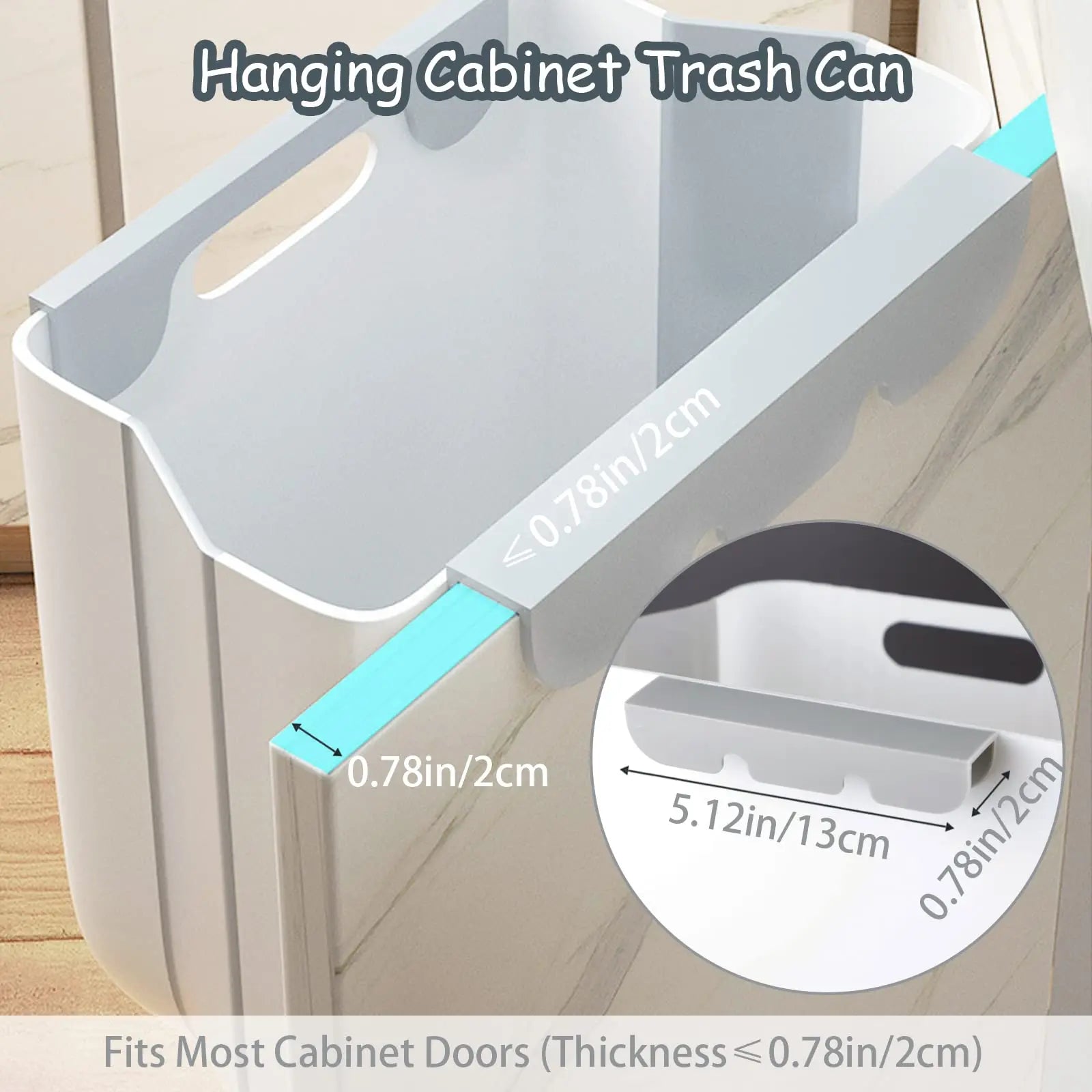 Foldable Hanging Trash Can – Cabinet Door & Countertop Waste Bin for Kitchen, Bathroom & Bedroom
