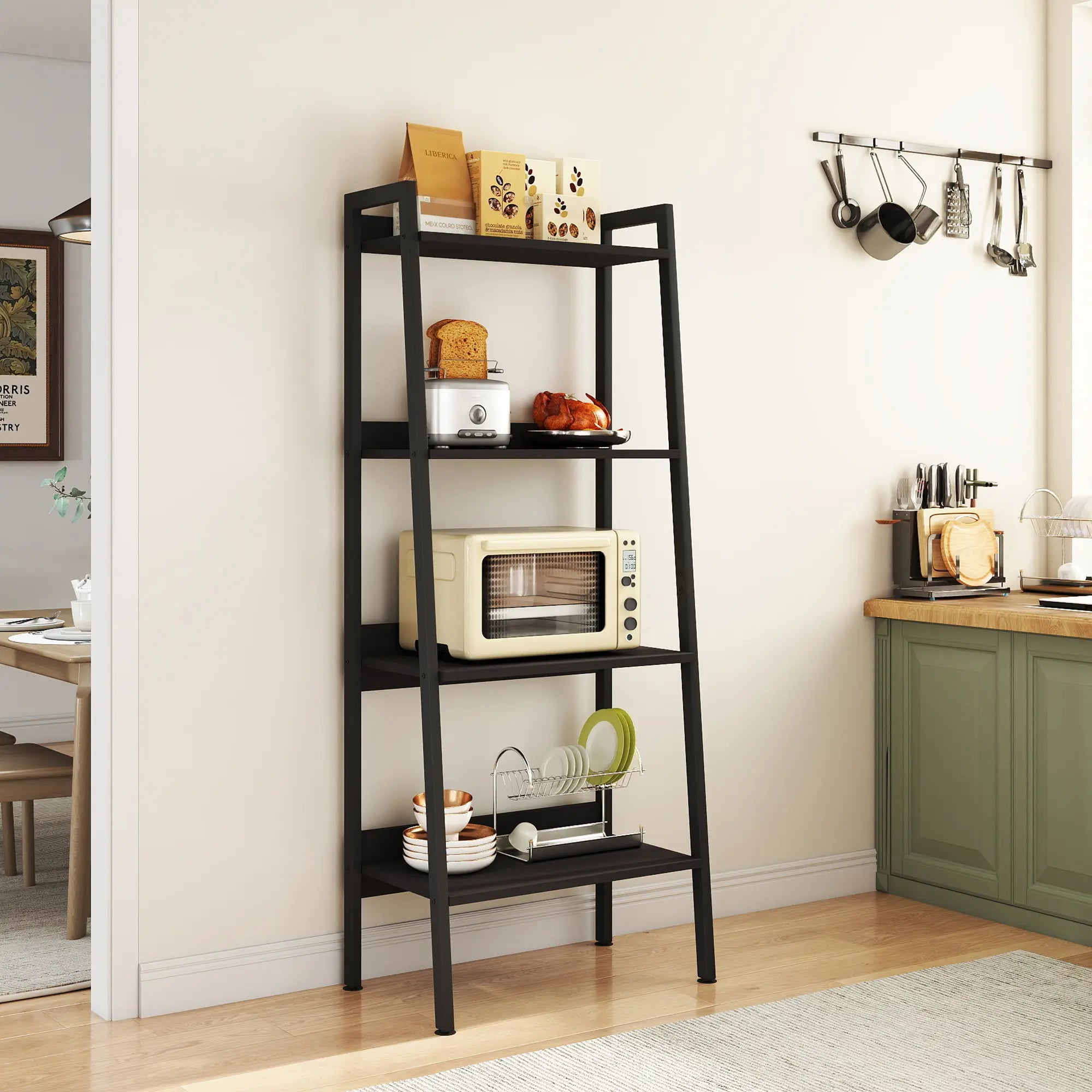 MURAGO Rustic Brown 4-Tier & 5-Tier Wooden Bookshelf - Anti-Tipping Storage Racks Organizer for Small Spaces, Living Room, Living Room Decor