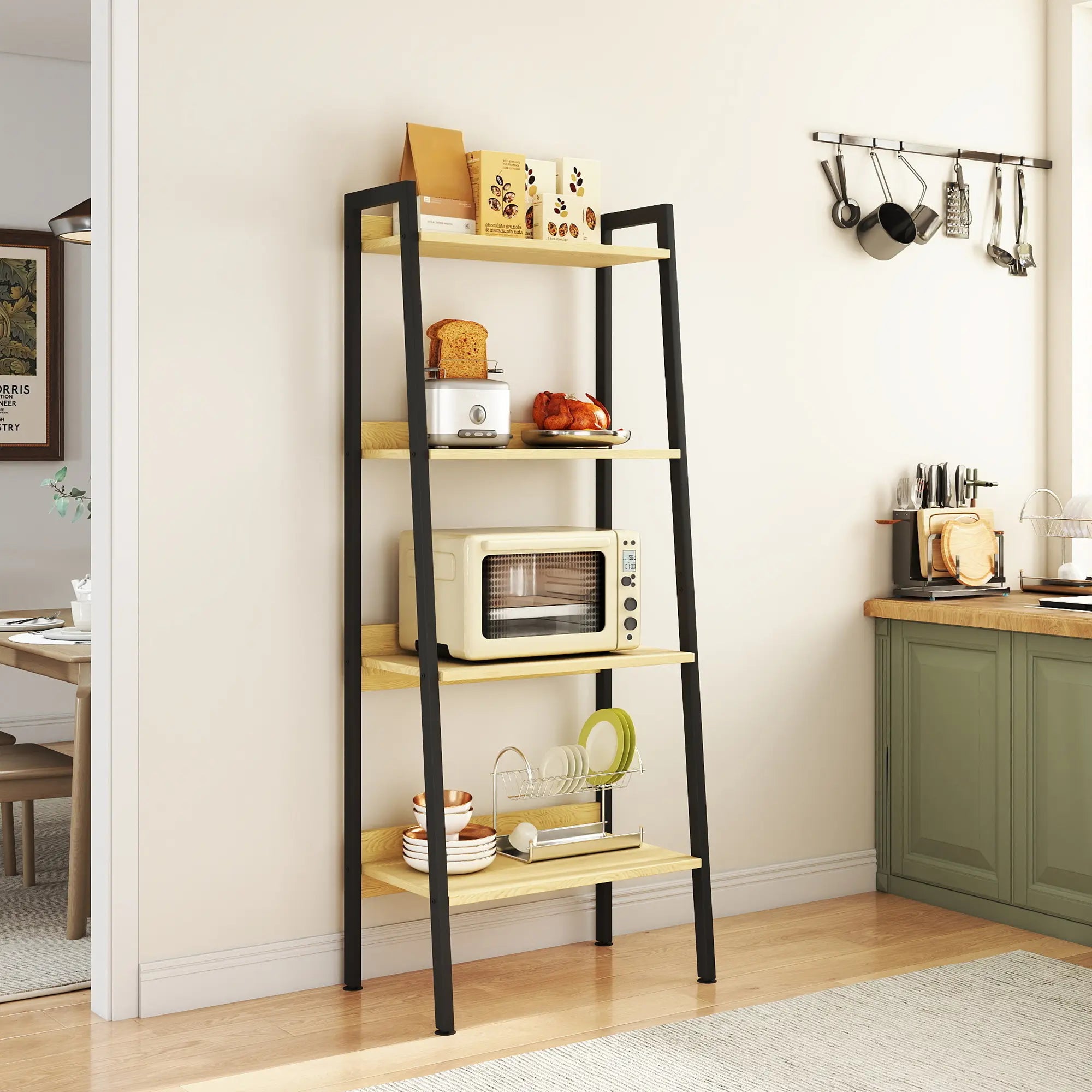 MURAGO Rustic Brown 4-Tier & 5-Tier Wooden Bookshelf - Anti-Tipping Storage Racks Organizer for Small Spaces, Living Room, Living Room Decor