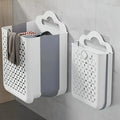 Folding Storage Basket, 1 Count Wall Mounted Telescopic Storage Basket, Space Saving and Convenient to Carry Storage Organizer for Home Bathroom Kitchen, Collapsible Storage Baskets