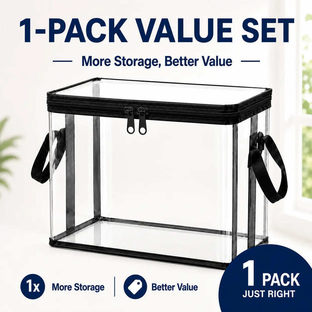 Black PVC Stuffed Animal Storage Box – Dustproof Toy Organizer with Handles for Kids’ Room & Playroom