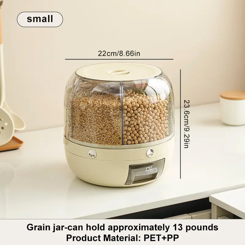UFORU Moisture-Proof Airtight Grain Dispenser with Lid, Multi-Grid Large Capacity Grain Storage,Container Perfect for Rice, Grains, Cereals, Flour, Pet Food & Mini Candies,Kitchen Organization,Food Storage Containe,Food Storage Container#Summervibes