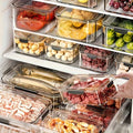 12-Piece Stackable Fridge Storage Containers with Lids – Clear PET Food Organizer for Refrigerator, Freezer & Kitchen